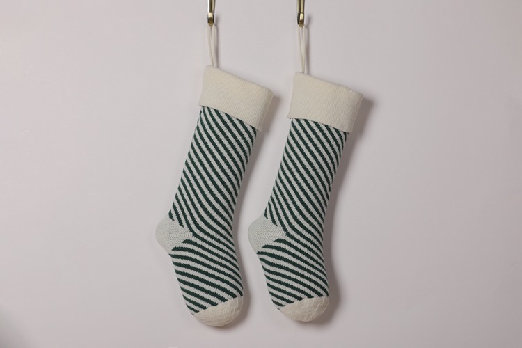 Striped Christmas Stockings Holiday Decorative Hanging Diagonal Stockings